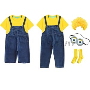 Minions Cosplay Onesie – Kids Funny Dress-Up Jumpsuit