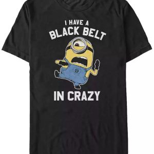 Fifth Sun Minions Black Belt in Crazy T-Shirt for Men