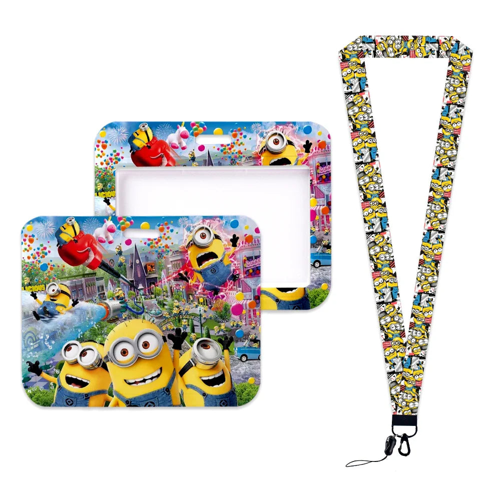 Minions Neck Lanyard Set – Cartoon Card Holder & Keychain for Students - Image 20