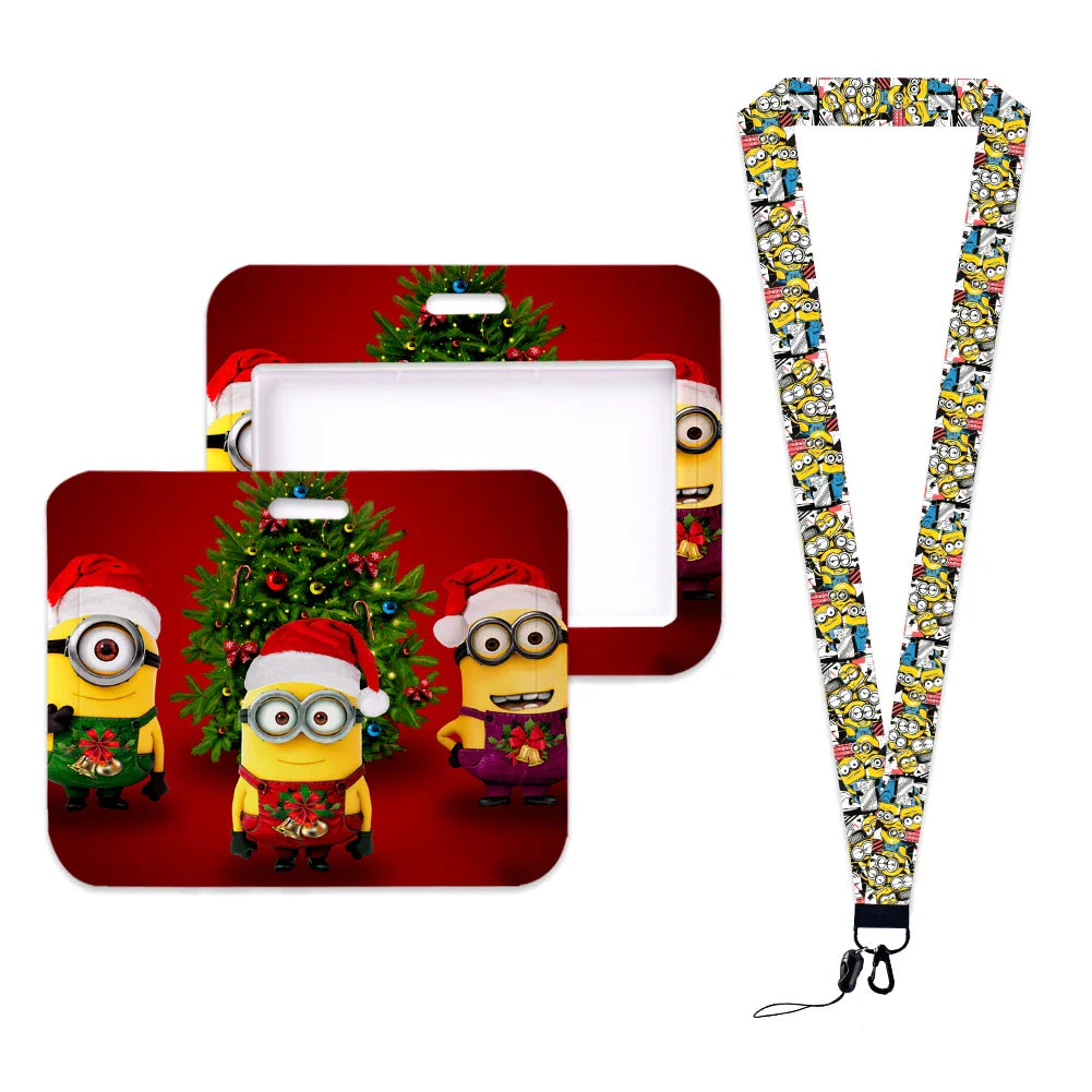 Minions Neck Lanyard Set – Cartoon Card Holder & Keychain for Students - Image 22