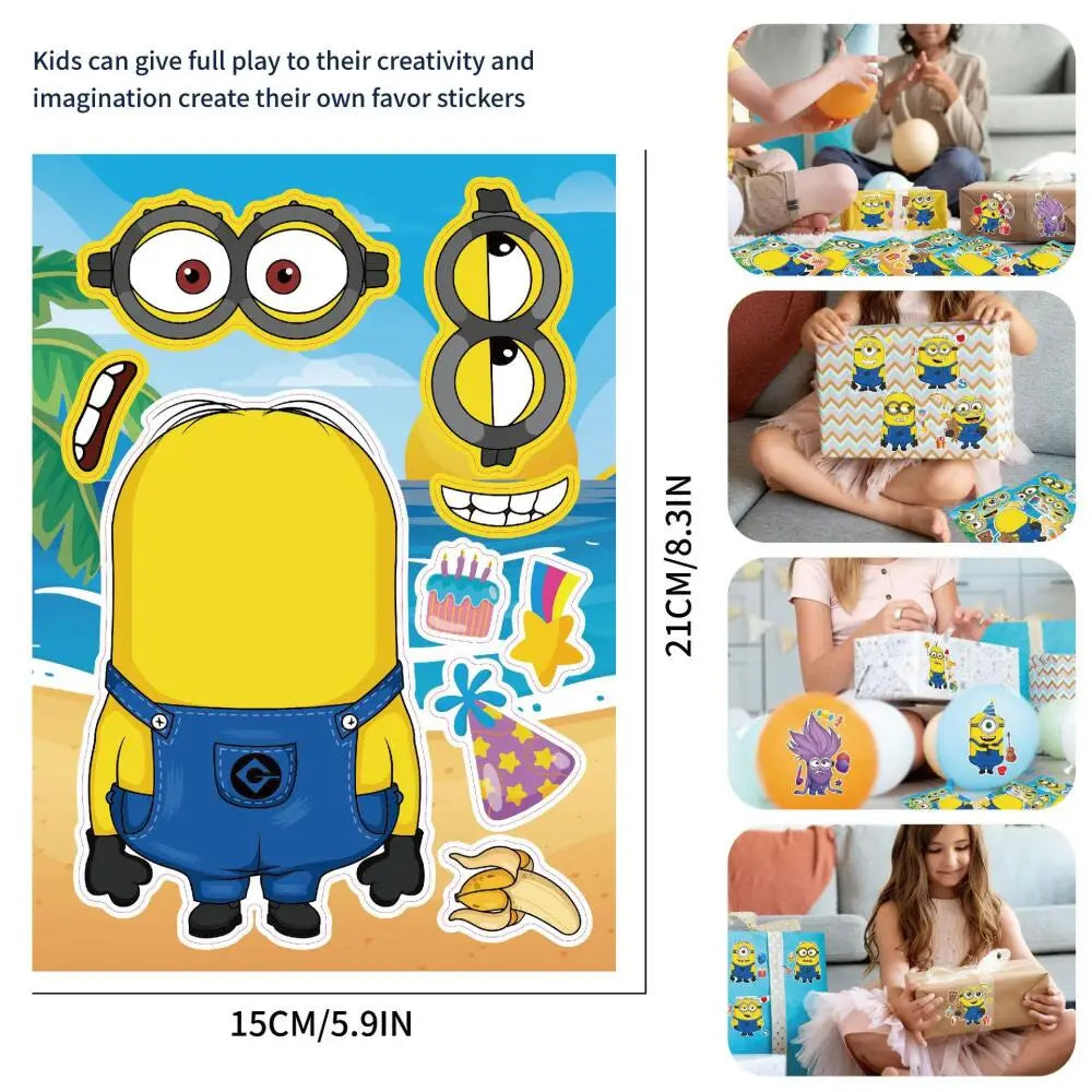 16pcs Minions DIY Sticker Anime Cartoon Despicable Me Cute Stickers - Image 3