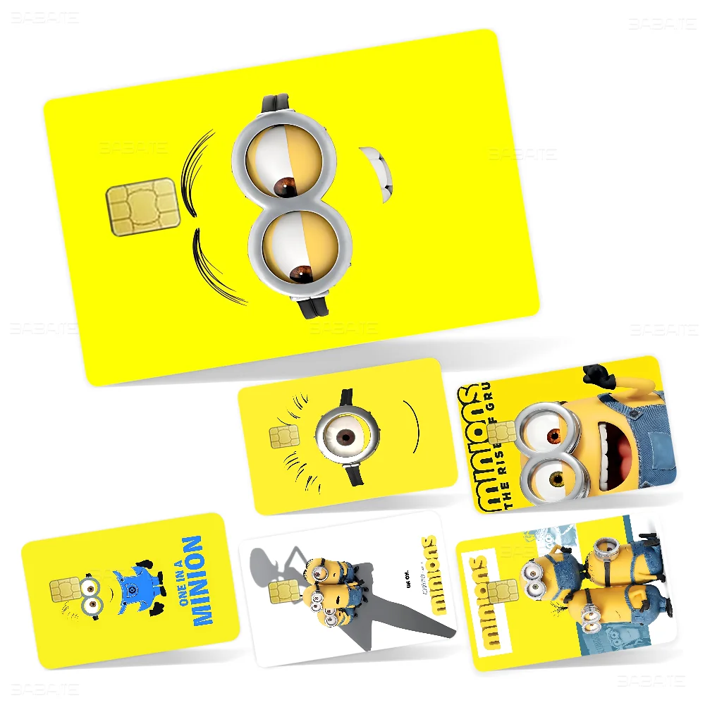 Cute M-Minions 2024 Anime Cartoon Skin Stickers for Credit Card