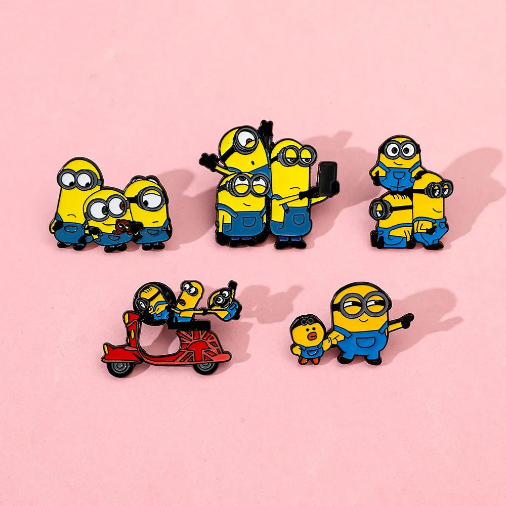5pcs Anime Despicable Me Minions Enamel Pins - Image 4